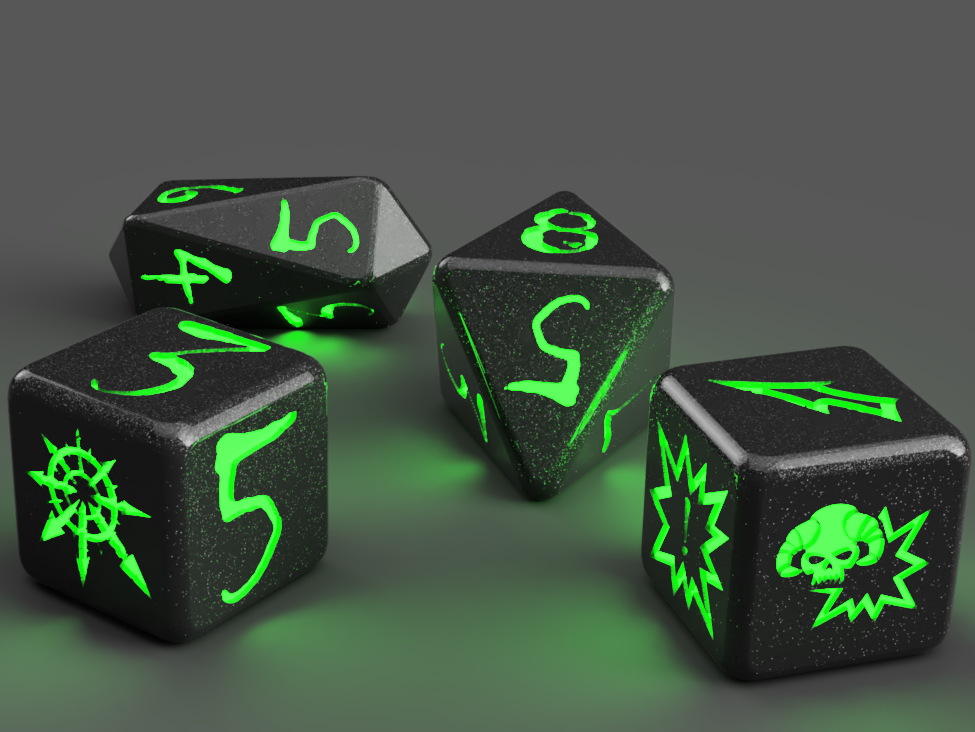 Free STL file Gift of Chaos Blood bowl dice 🎁・3D printing design to